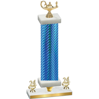 Premium Single Blue Carbon Fiber Year Academics Trophy