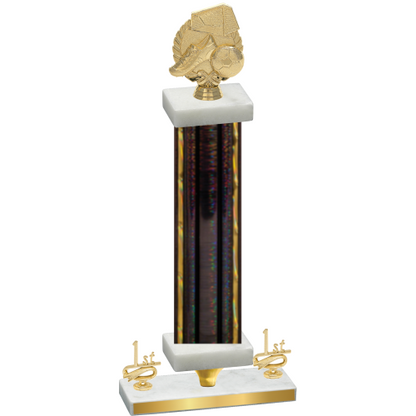 Premium Single Black Glacier First Place Soccer Trophy