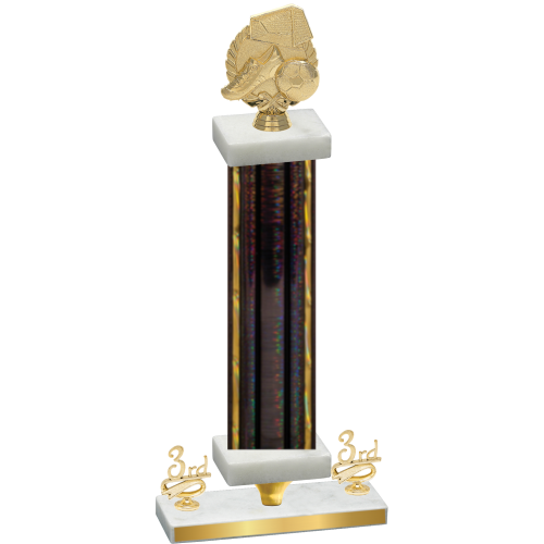 Premium Single Black Glacier Third Place Soccer Trophy