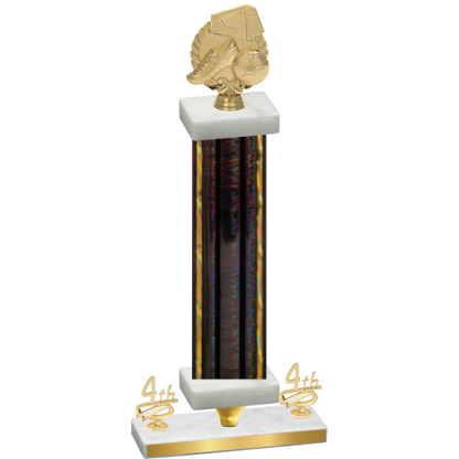 Premium Single Black Glacier Fourth Place Soccer Trophy