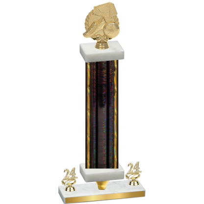 Premium Single Black Glacier Year Soccer Trophy