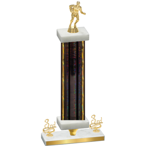 Premium Single Black Glacier Third Place Rugby Trophy