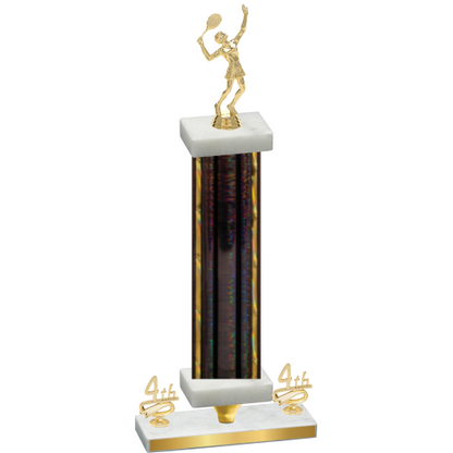 Premium Single Black Glacier Fourth Place Tennis Trophy