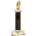 Premium Single Black Glacier Third Place Football Trophy