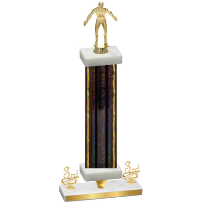 Premium Single Black Glacier Third Place Wrestling Trophy