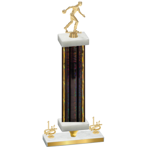 Premium Single Black Glacier First Place Bowling Trophy
