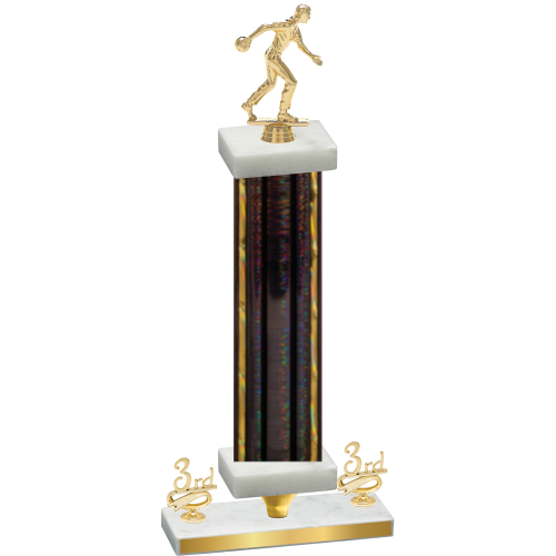 Premium Single Black Glacier Third Place Bowling Trophy