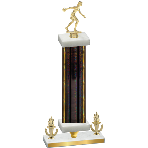 Premium Single Black Glacier Victory Bowling Trophy