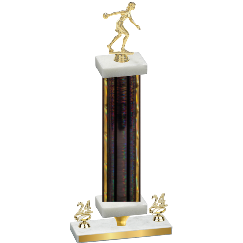 Premium Single Black Glacier Year Bowling Trophy