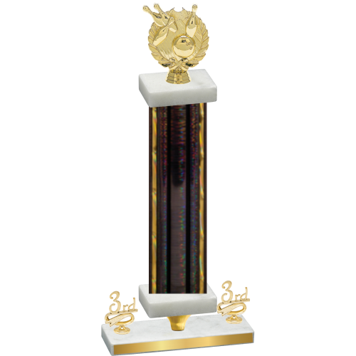 Premium Single Black Glacier Third Place Bowling Trophy