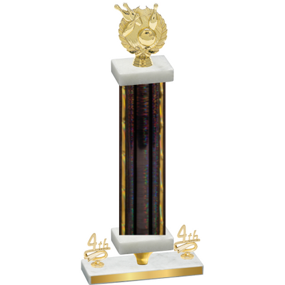 Premium Single Black Glacier Fourth Place Bowling Trophy