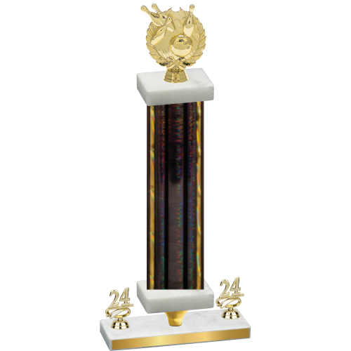 Premium Single Black Glacier Year Bowling Trophy