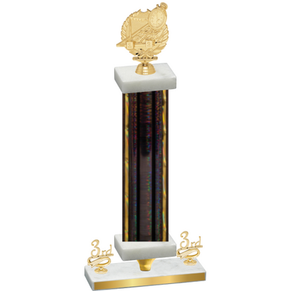 Premium Single Black Glacier Third Place Swimming Trophy