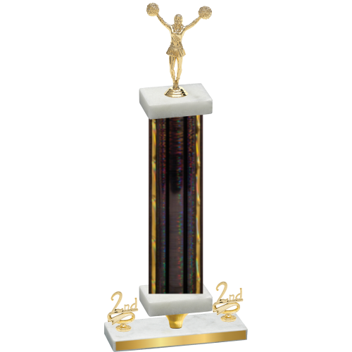 Premium Single Black Glacier Second Place Cheerleading Trophy