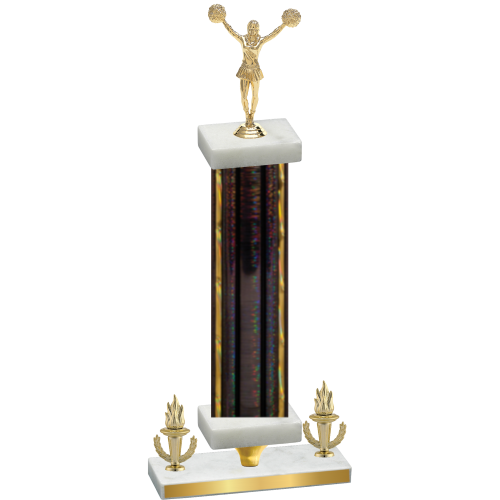 Premium Single Black Glacier Victory Cheerleading Trophy
