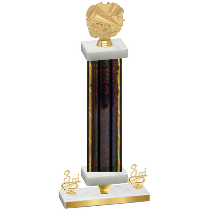 Premium Single Black Glacier Third Place Cheerleading Trophy