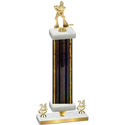 Premium Single Black Glacier Year Hockey Trophy