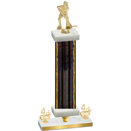 Premium Single Black Glacier Fourth Place Hockey Trophy