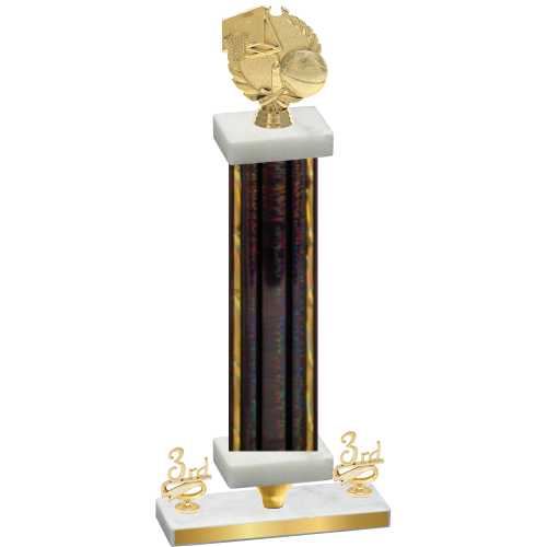 Premium Single Black Glacier Third Place Basketball Trophy
