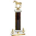 Premium Single Black Glacier Victory Horses Trophy