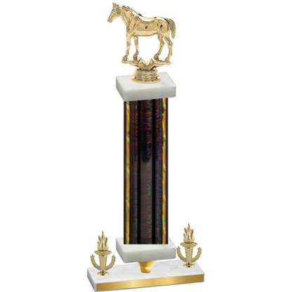 Premium Single Black Glacier Victory Horses Trophy