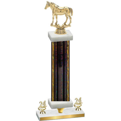 Premium Single Black Glacier Year Horses Trophy