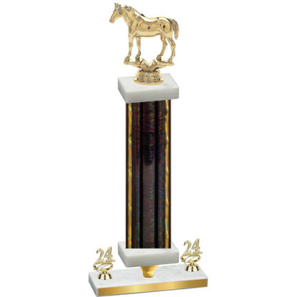 Premium Single Black Glacier Year Horses Trophy