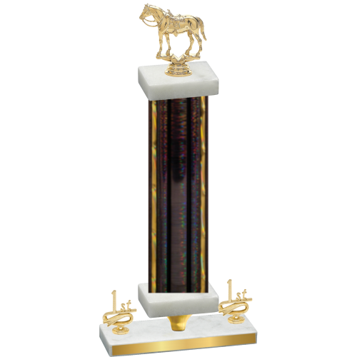 Premium Single Black Glacier First Place Horses Trophy