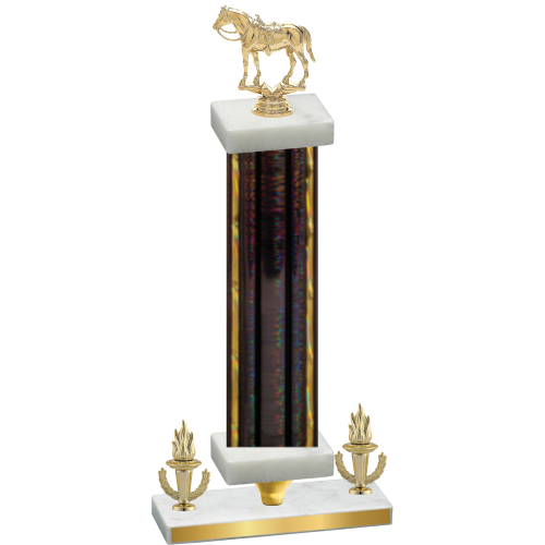 Premium Single Black Glacier Victory Horses Trophy