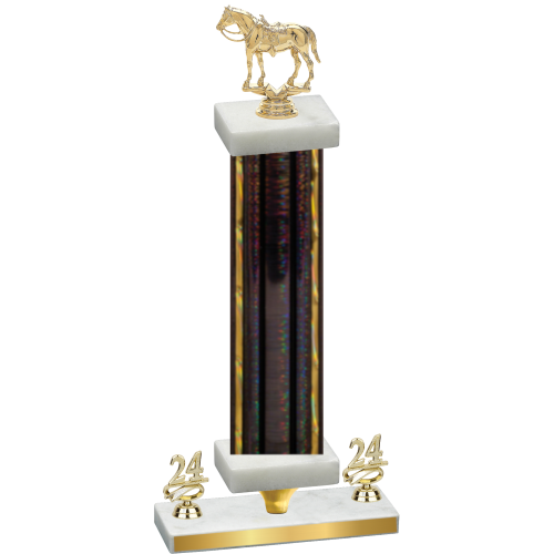 Premium Single Black Glacier Year Horses Trophy