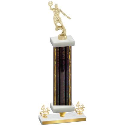 Premium Single Black Glacier Fourth Place Basketball Trophy