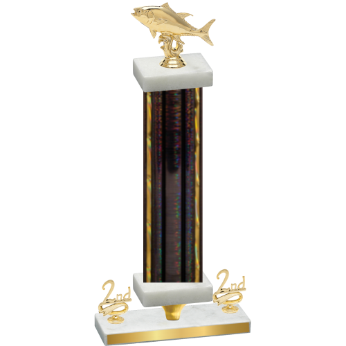 Premium Single Black Glacier Second Place Fishing Trophy
