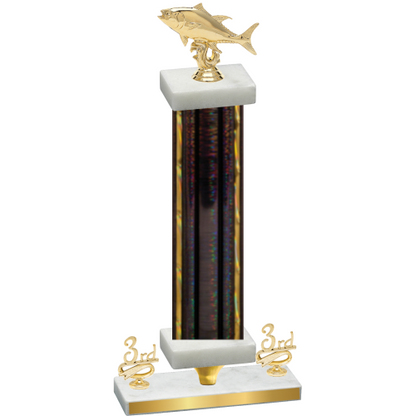 Premium Single Black Glacier Third Place Fishing Trophy