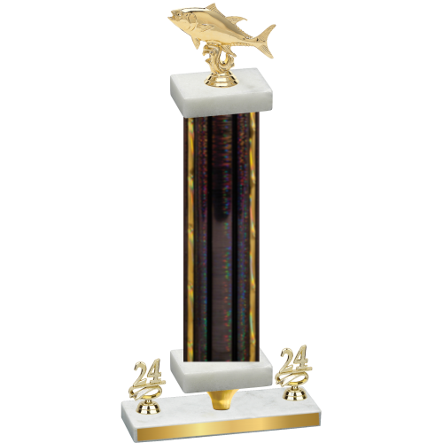 Premium Single Black Glacier Year Fishing Trophy