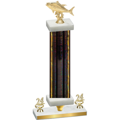 Premium Single Black Glacier Year Fishing Trophy