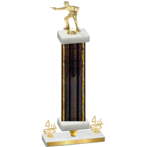 Premium Single Black Glacier Fourth Place Shooter Trophy