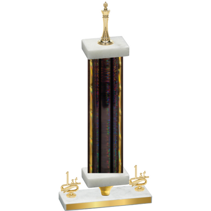 Premium Single Black Glacier First Place Chess Trophy