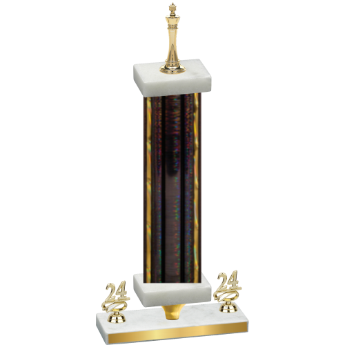 Premium Single Black Glacier Year Chess Trophy