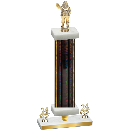 Premium Single Black Glacier Year Holiday Trophy