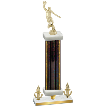 Premium Single Black Glacier Victory Basketball Trophy