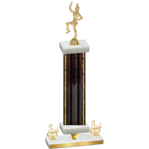 Premium Single Black Glacier Third Place Majorette Trophy