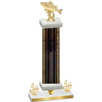 Premium Single Black Glacier Fourth Place Fishing Trophy