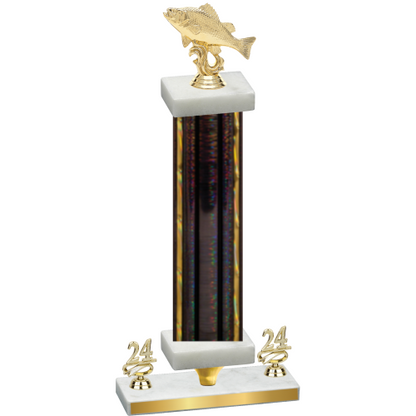 Premium Single Black Glacier Year Fishing Trophy
