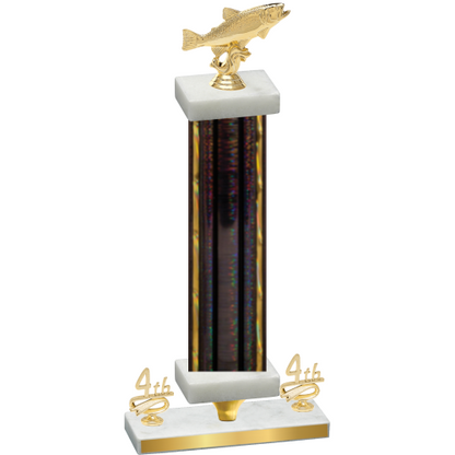 Premium Single Black Glacier Fourth Place Fishing Trophy