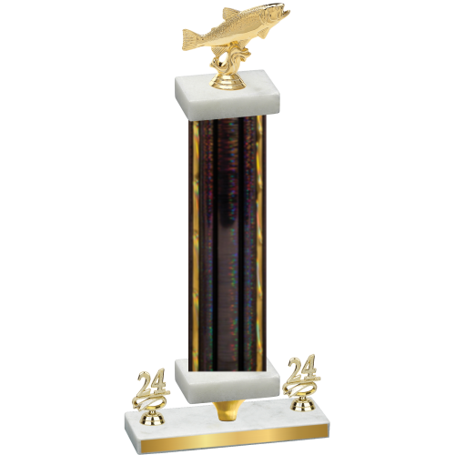 Premium Single Black Glacier Year Fishing Trophy