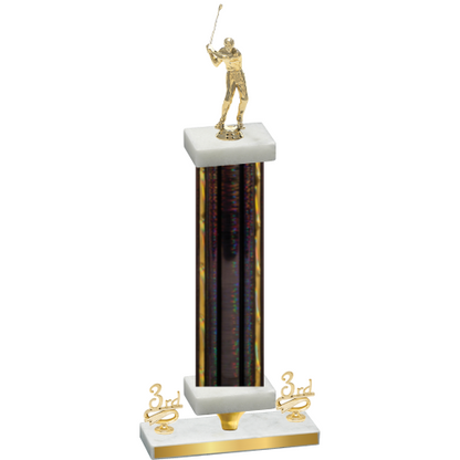 Premium Single Black Glacier Third Place Golf Trophy