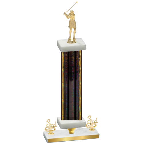 Premium Single Black Glacier Third Place Golf Trophy