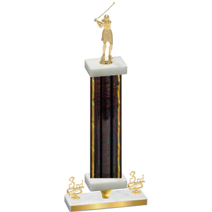 Premium Single Black Glacier Third Place Golf Trophy