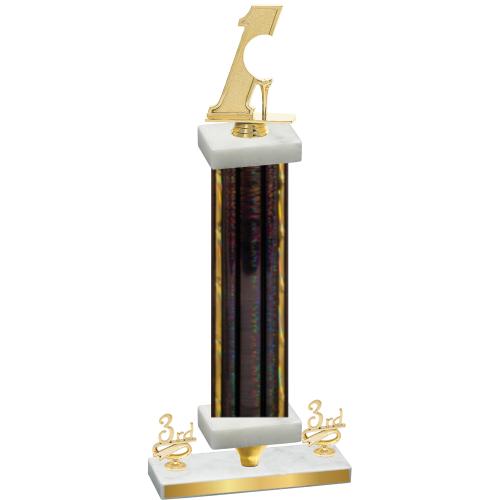 Premium Single Black Glacier Third Place Golf Trophy