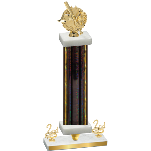 Premium Single Black Glacier Second Place Baseball Trophy